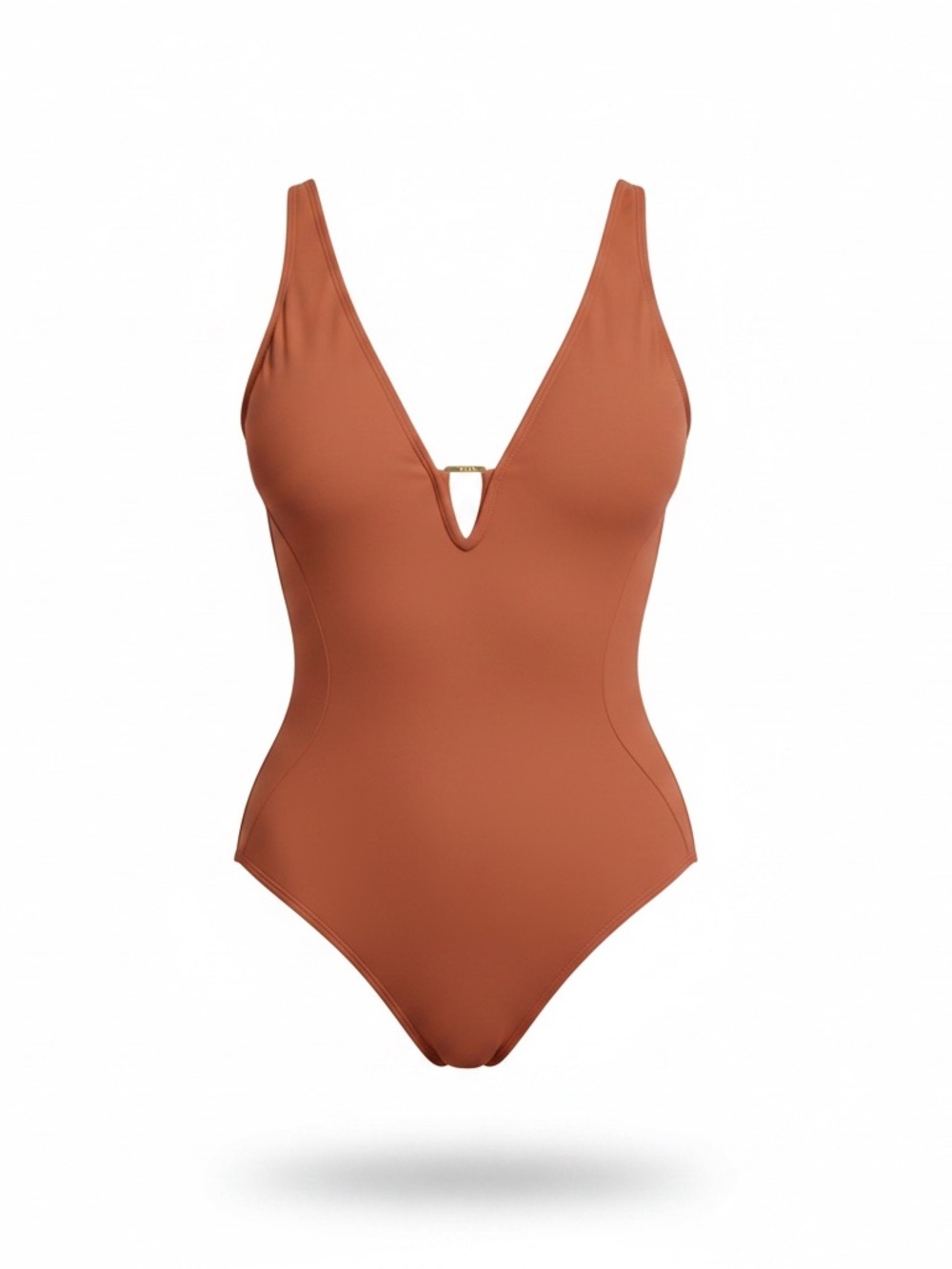 NWOT TA3 Plungey Triangle one piece swimsuit Baked Clay extra small